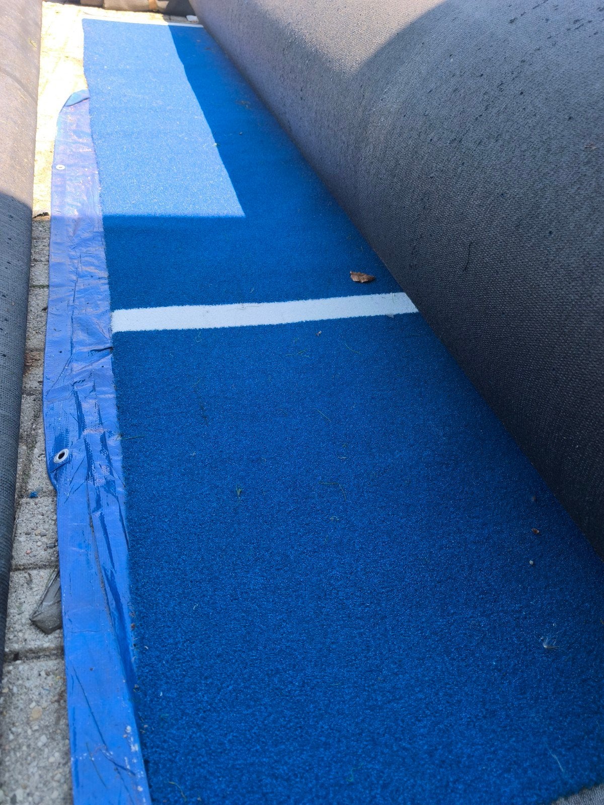 kunstgras nieuw 4x4 meter 15 mm dik blauw, Ophalen of Verzenden, Nieuw, 10 tot 20 m², Kunstgras
