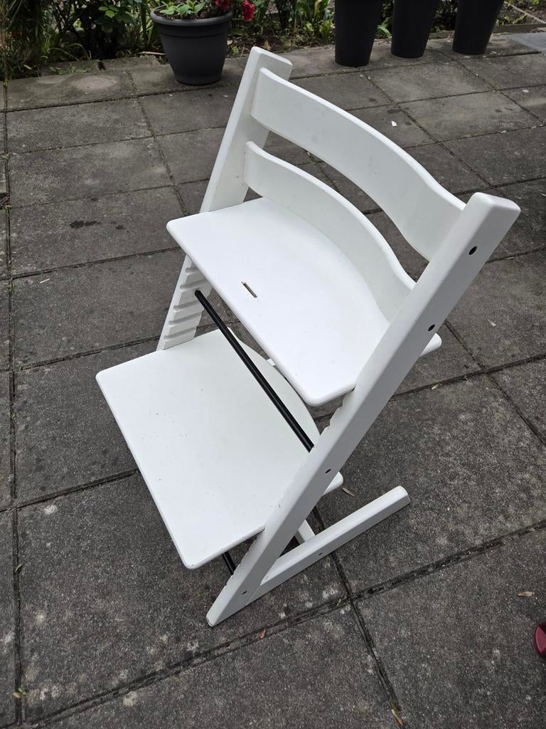 Stokke Tripp Trapp meegroeistoel wit, Kinderen en Baby's, Kinderstoelen, Ophalen, Gebruikt, Meegroeistoel, Aanschuifbaar