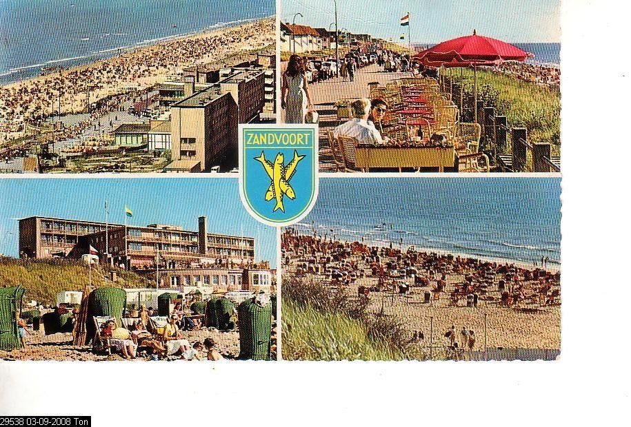 Ansichtkaart	Zandvoort	4-luik, Verzenden, 1960 tot 1980, Gelopen, Noord-Holland