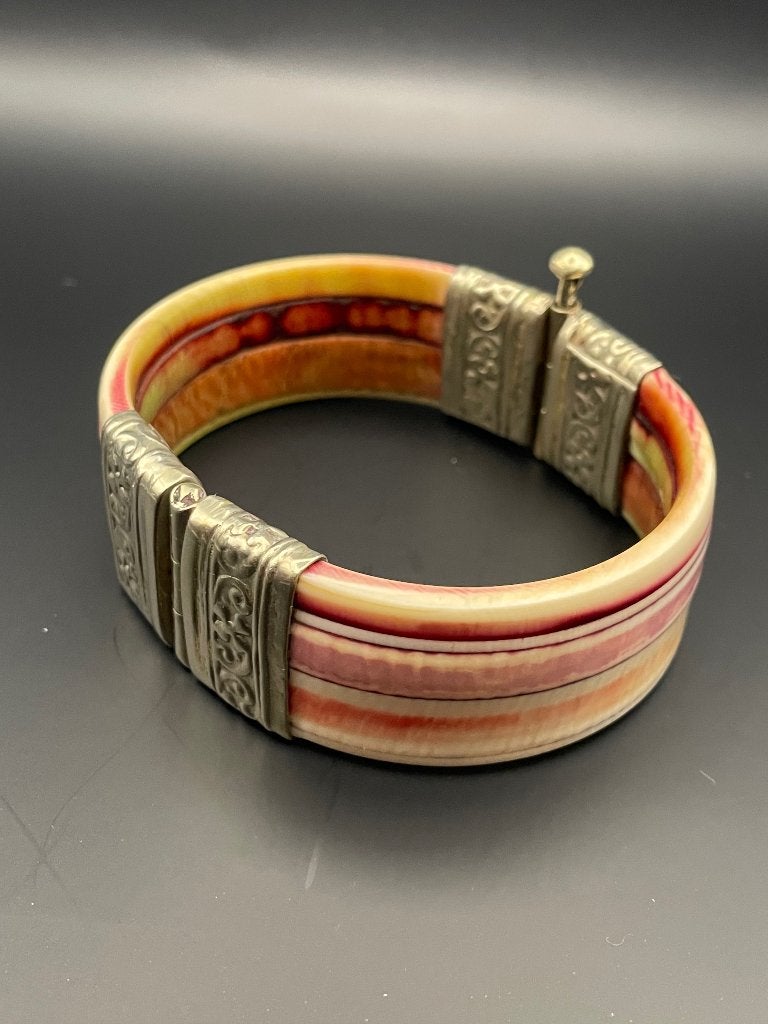Armband, kleurrijke segmenten. Zilver, Ophalen, Zilver, Armband