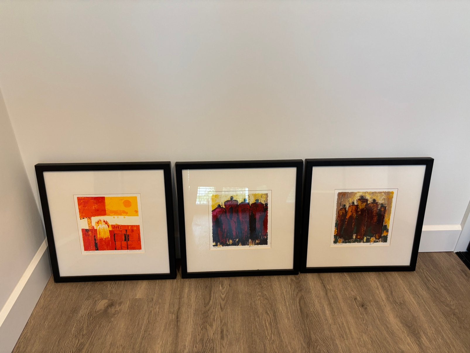 Drie zeefdrukken van Alie Kruse-Kolk, Antiek en Kunst, Zeefdruk, Met glas, Ophalen, Personages en Fantasiefiguren