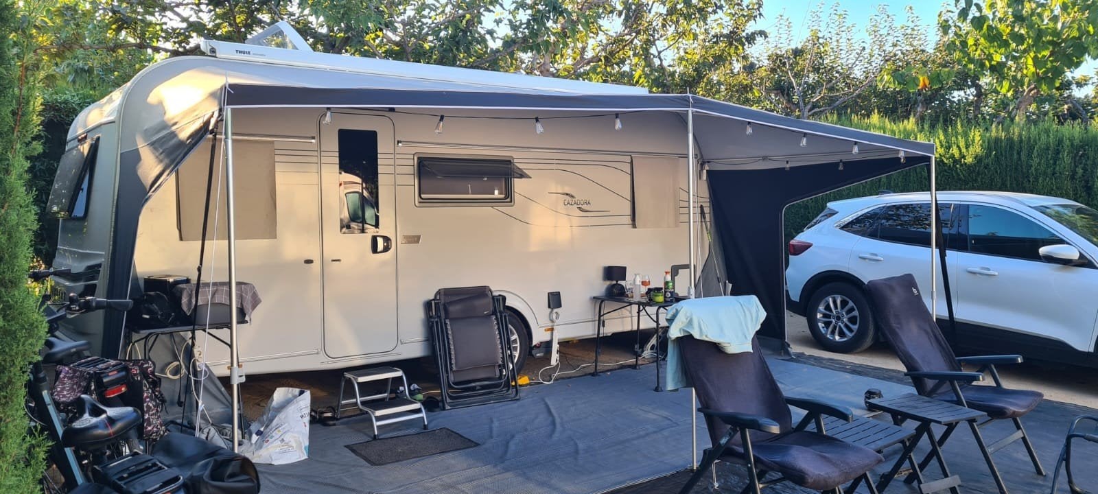 caravan luifel maat 14 Dorema Panorama Nature, Caravans en Kamperen, Ophalen, Zo goed als nieuw, Ten Cate All Season 240g/m2, Dorema
