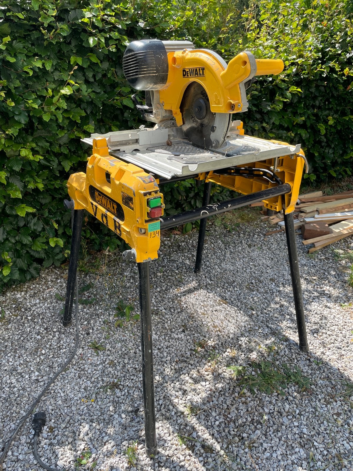 DeWalt Combi Afkortzaag en Tafelzaag DW743 Type 5, Ophalen, Gebruikt, 70 mm of meer, Afkortzaag