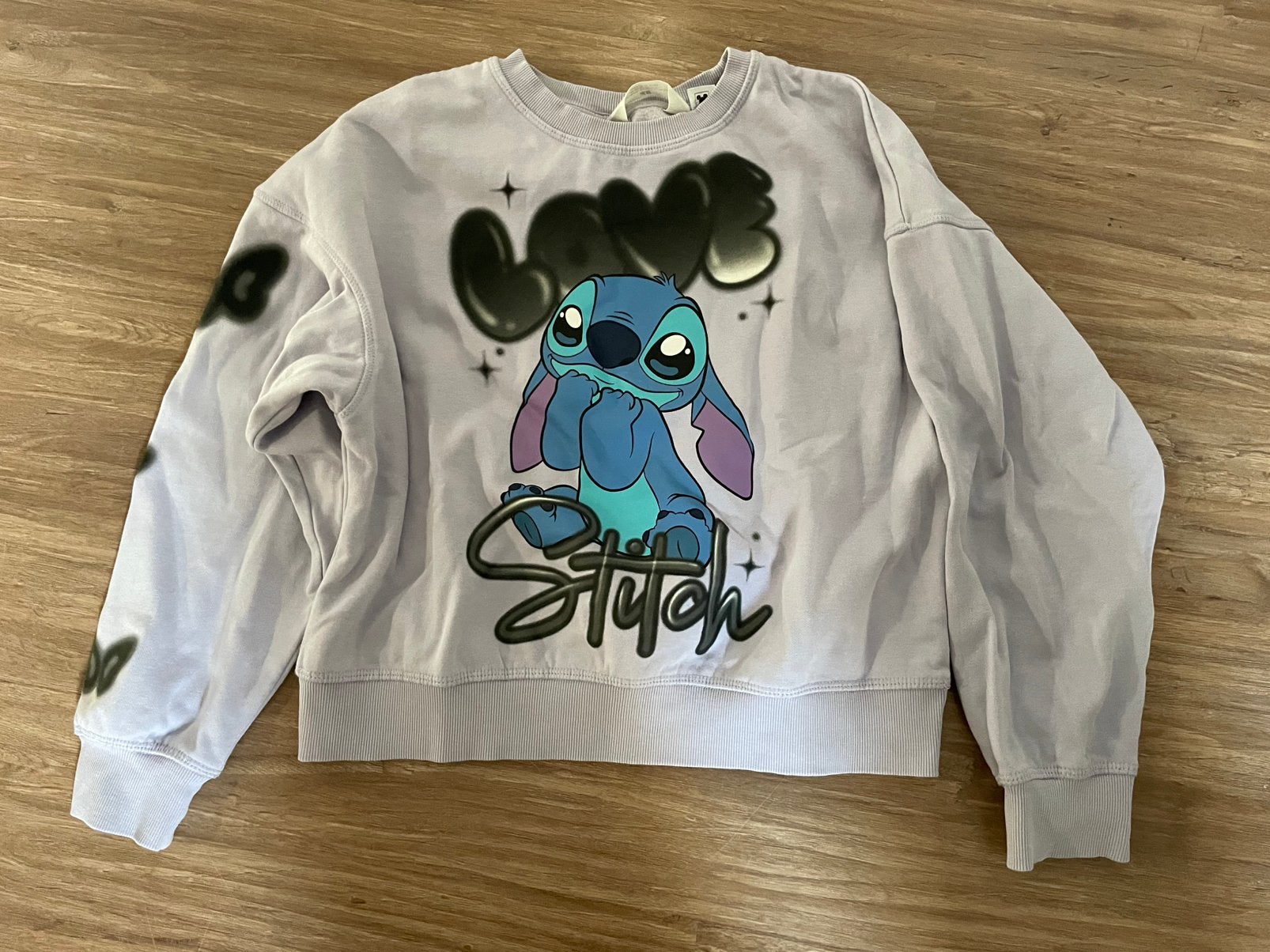 Lila trui stitch h&m mt 146/152, Ophalen of Verzenden, Zo goed als nieuw, Meisje, Trui of Vest