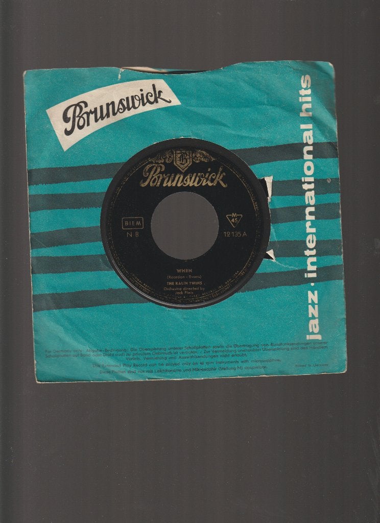 THE  KALIN  TWINS  --  WHEN  //  ROCK  'N'  ROLL, Verzenden, Originele persing, 7 inch, Zo goed als nieuw