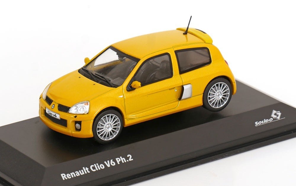 Renault Clio V6 Phase II 2003, Sirius Yellow 1:43 Solido, Hobby en Vrije tijd, Modelauto's | 1:43, Solido, Tschuiten@hotmail.com