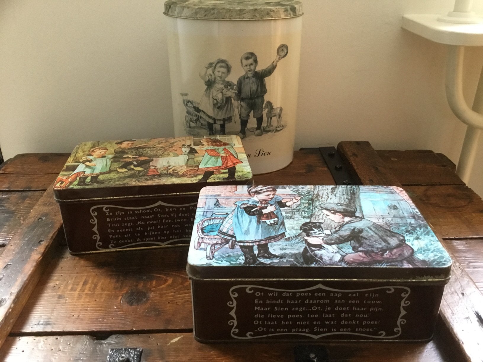 Vintage blikken van Ot&Sien., Ophalen of Verzenden, Zo goed als nieuw, Minder dan 50 cm