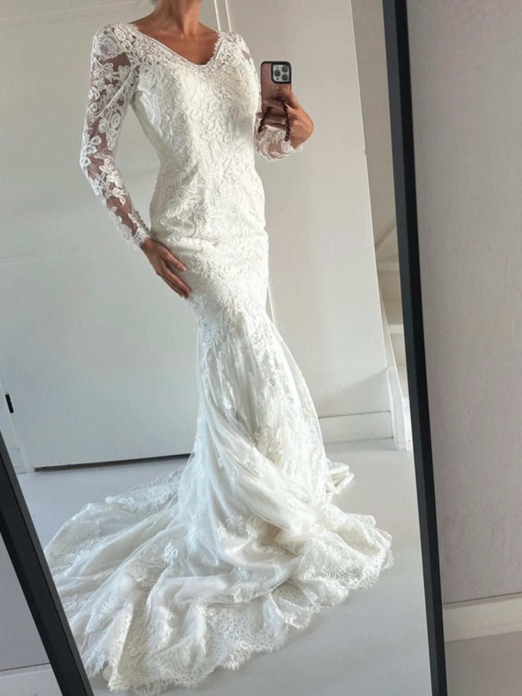 Nieuwe Pronovias Kanten Bruidsjurk - Ongedragen, Ophalen of Verzenden, Zo goed als nieuw, Wit, Trouwjurk