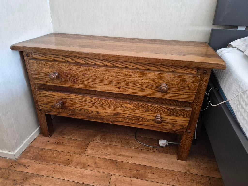 Massief eiken ladekast 104x42x63cm, Huis en Inrichting, Kasten | Ladekasten, Ophalen, Gebruikt, 100 tot 150 cm, 1 of 2 laden