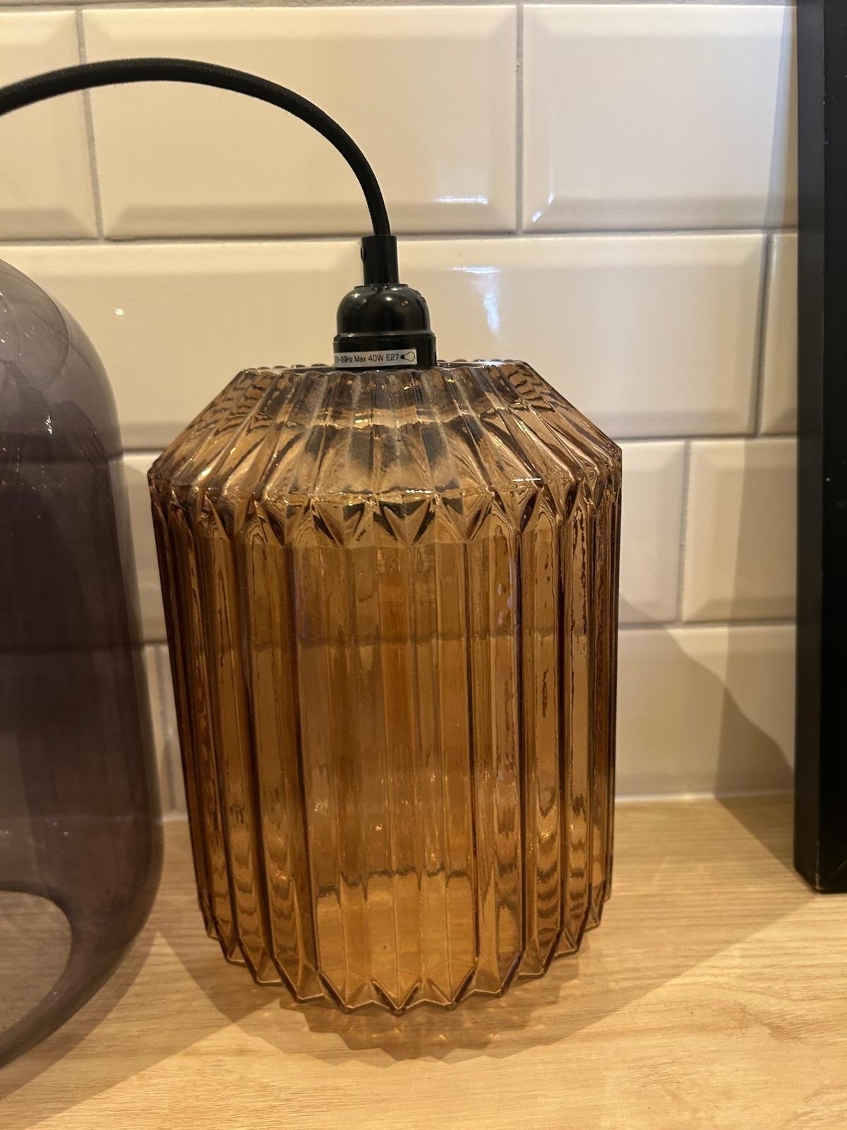 Set van 3 glazen lampenkappen - modern design, Ophalen, Meerkleurig, E27 (groot), Zo goed als nieuw