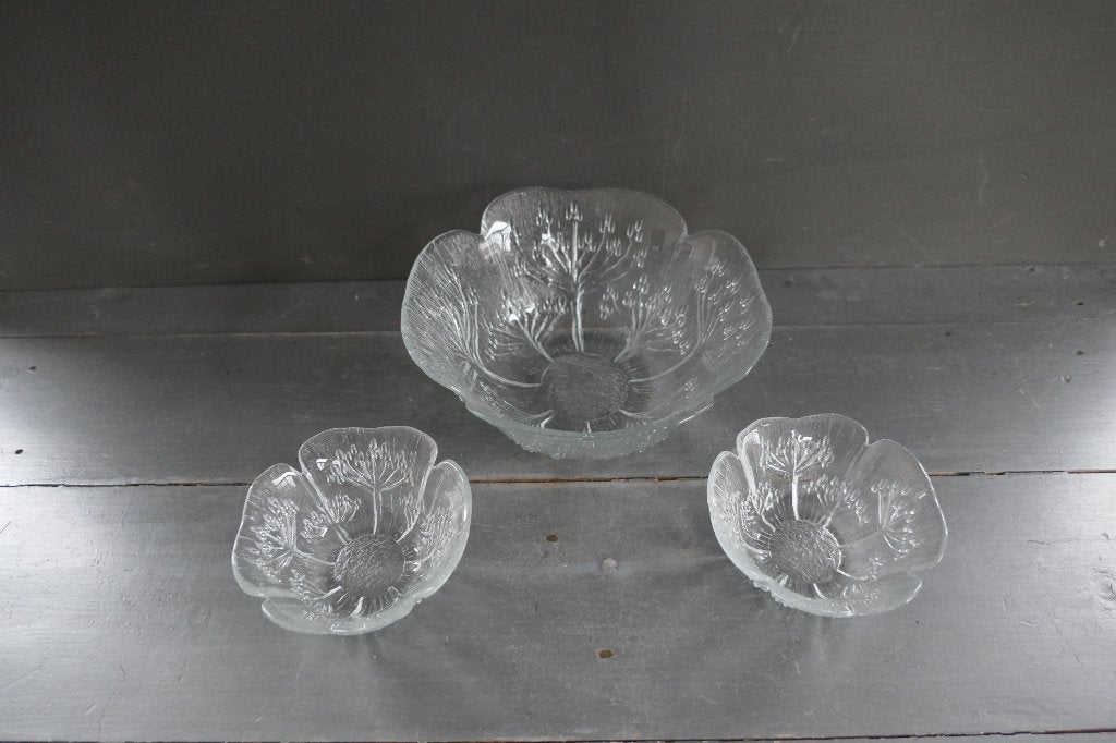 Vintage set schalen Pertti Kallioinen for Lasisepät Mäntsälä, Verzenden