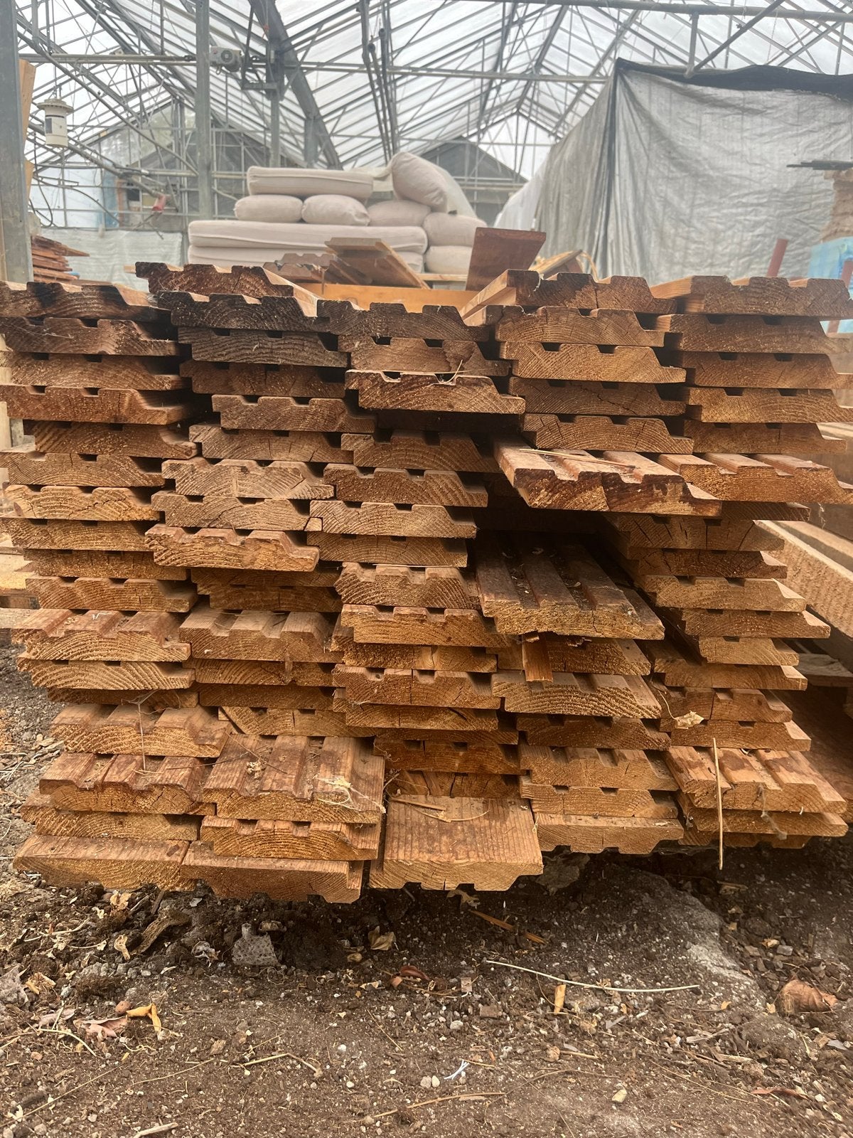 Thermowood 88x 3960/145/27mm, Doe-het-zelf en Verbouw, Ophalen, 25 tot 50 mm, Zo goed als nieuw, Plank