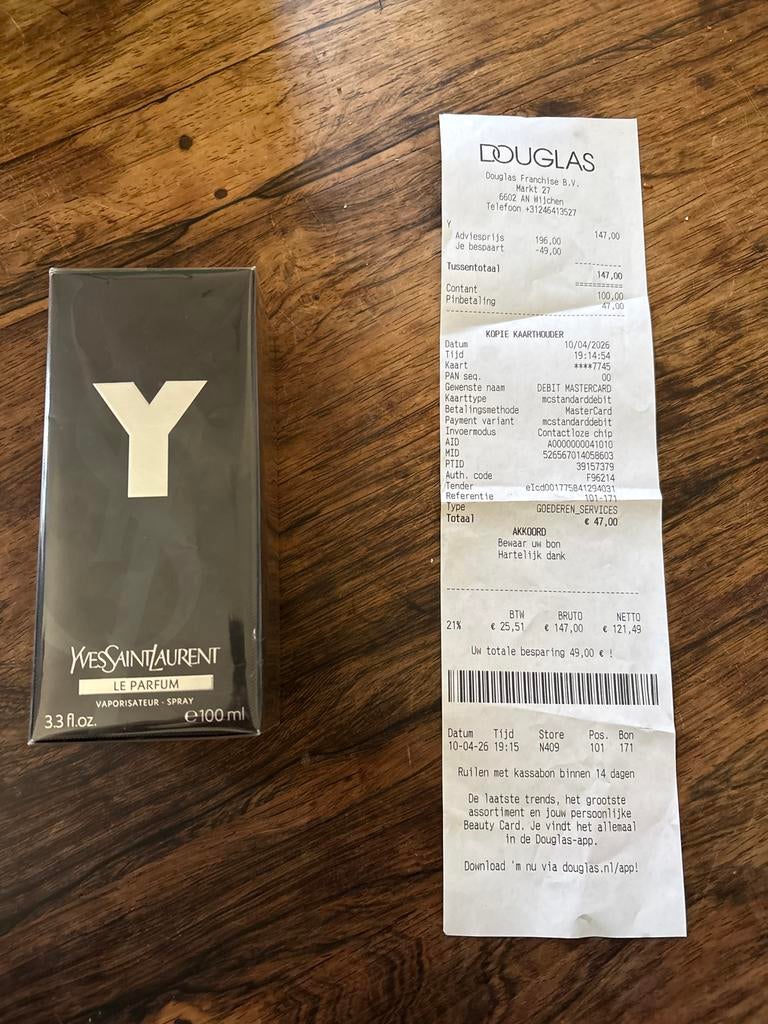 Yves Saint Laurent Y Le Parfum 100ml - Nieuw in seal, Ophalen of Verzenden, Zo goed als nieuw