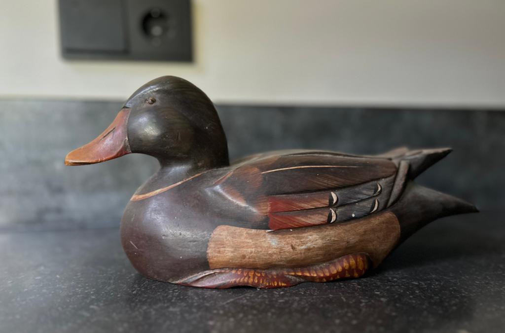 Houten eend  woerd lokeend, Ophalen of Verzenden