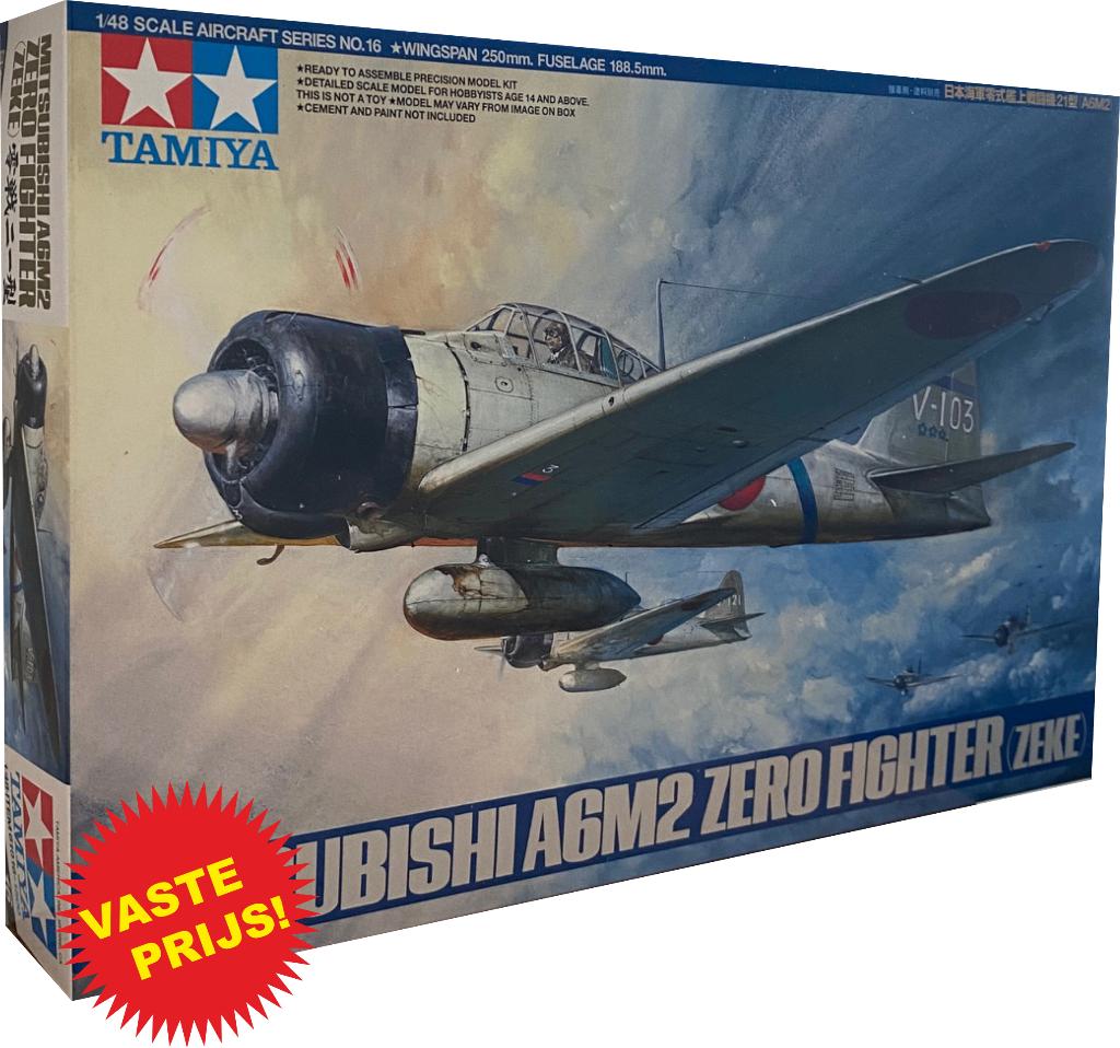 Mitsubishi A6M2 Zero Fighter Zeke (Tamiya 61016) 1/48, Hobby en Vrije tijd, Modelbouw | Vliegtuigen en Helikopters, Overige merken