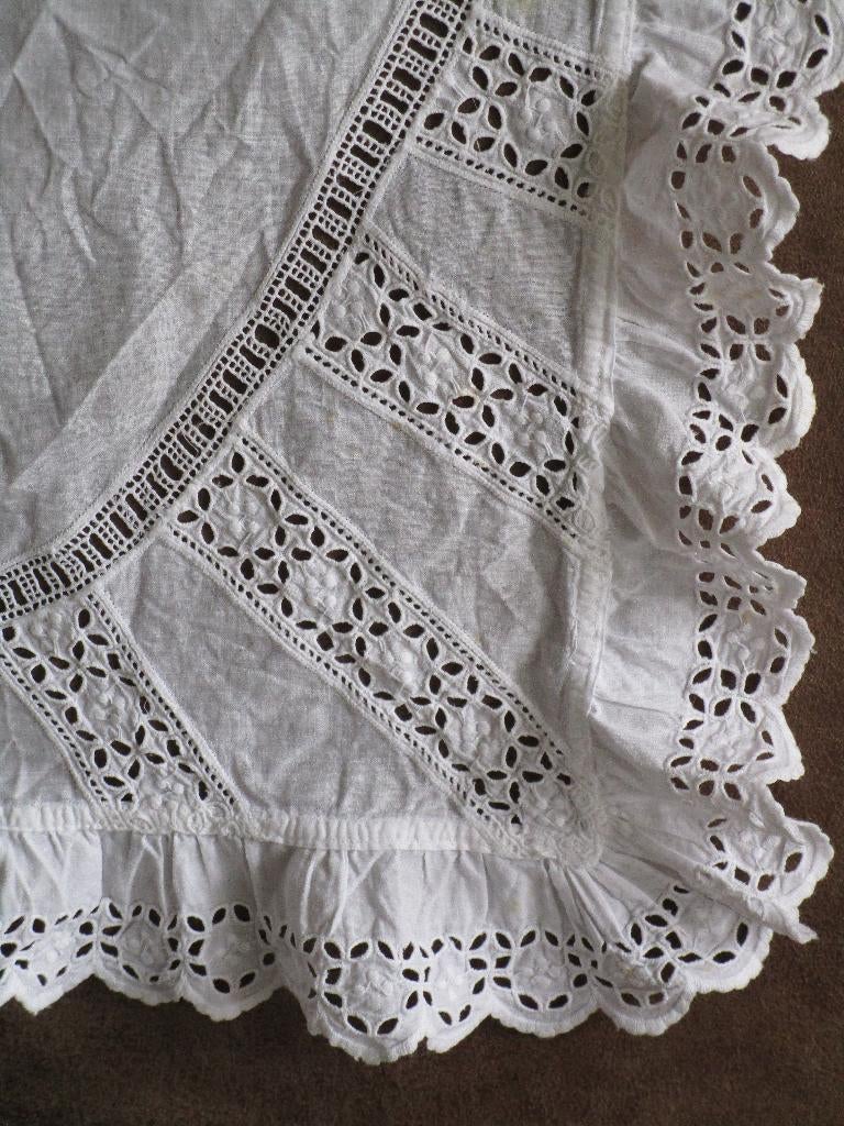 Antimacassar, opengewerkt kant, oude stoelbeschermer, Ophalen of Verzenden