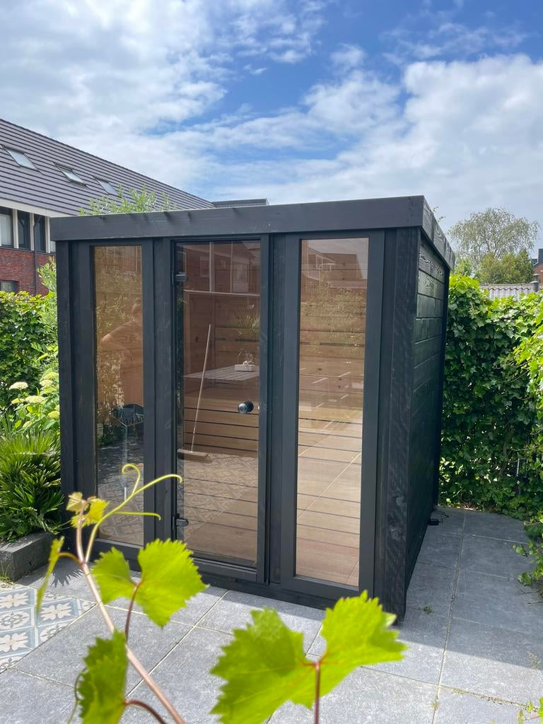 Black edition Panorama Buitensauna tuinsauna Finse sauna, Ophalen of Verzenden, Nieuw, Complete sauna