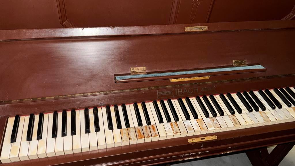 Oude Ibach Piano - Opknapper, Muziek en Instrumenten, Piano's, Ophalen, Gebruikt, Bruin, Piano