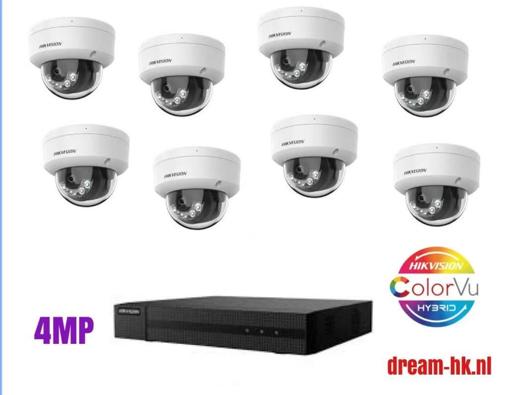 4MP Hikvision Smart Hybrid Light IP PoE set, Audio, Tv en Foto, Videobewaking, Ophalen of Verzenden, Nieuw, Buitencamera
