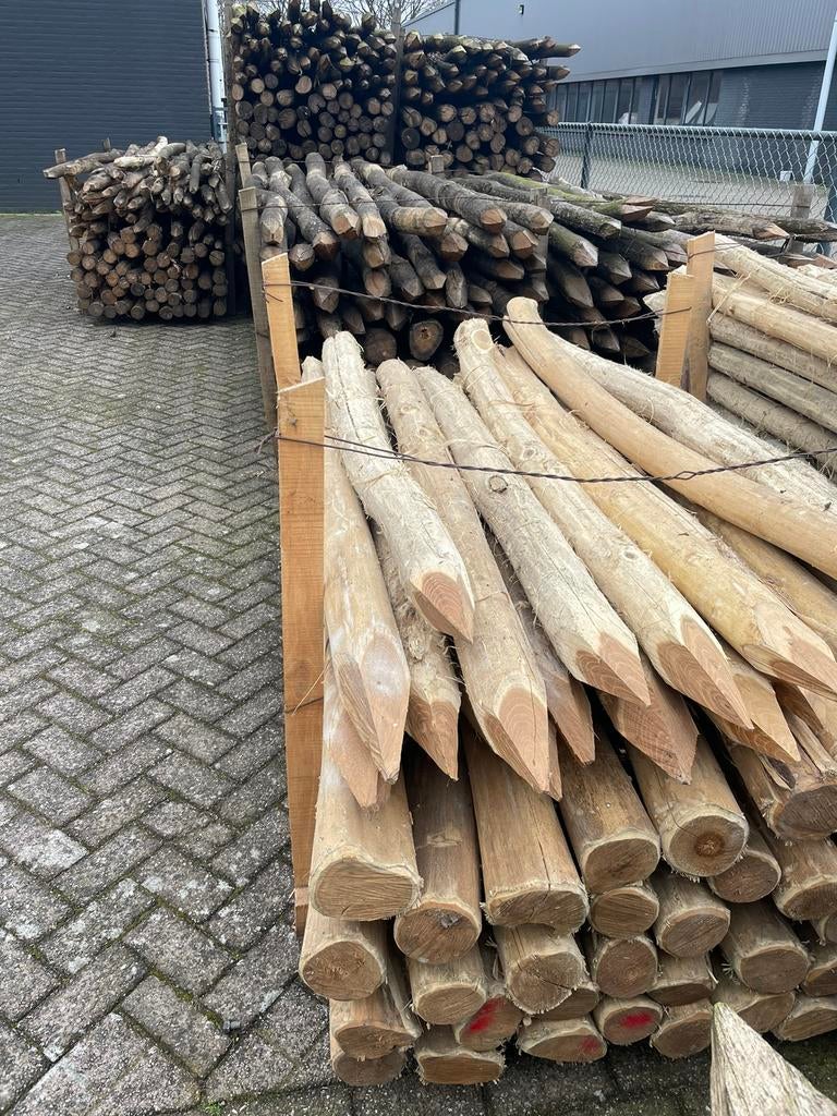 Robinia tuinpalen & weidepalen – goedkoopste van Nederland!!, Ophalen, Palen, Nieuw, Hardhout