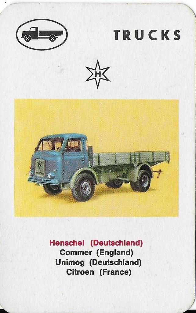 K24 autokaartje henschel duitsland, Verzamelen, Ophalen of Verzenden, Zo goed als nieuw, Auto's