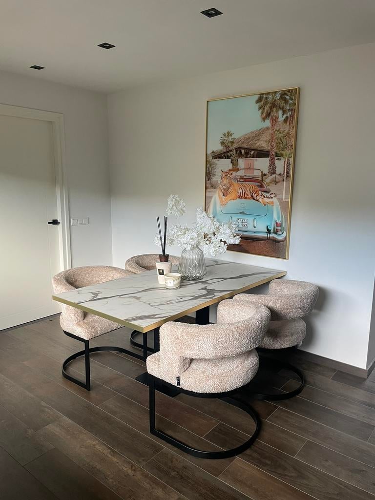 Eettafel marmer wit 170 x 90, Huis en Inrichting, Tafels | Eettafels, Ophalen, 50 tot 100 cm, Zo goed als nieuw, 150 tot 200 cm