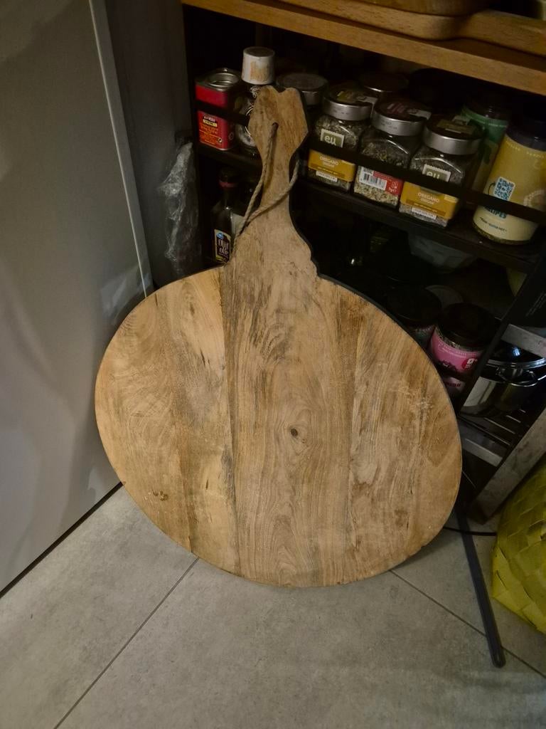 Stevige houten borrelplank HK Living. Model 57 cm + handvat., Ophalen, Gebruikt