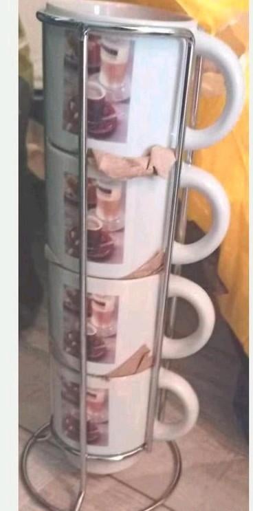 Mokken koffie in houder Roma Arte culinaria in rek nieuw, Ophalen of Verzenden, Nieuw, Overige materialen, Kop(pen) en/of Schotel(s)