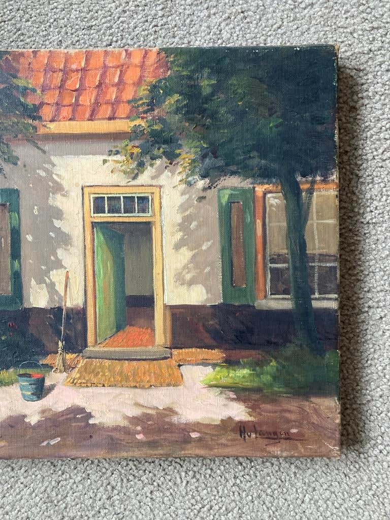 Schilderij van een huis, Ophalen of Verzenden