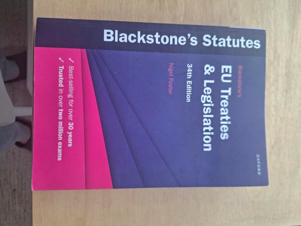 EU Treaties & Legislation - Nigel Foster (Zo goed als nieuw), Boeken, Studieboeken en Cursussen, Zo goed als nieuw, WO, Gamma