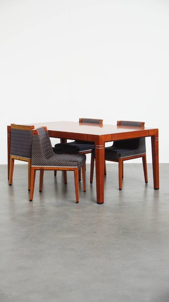 Art Deco set bestaande uit een eettafel en 4 eetkamerstoelen, Ophalen, Gebruikt, ., 4 tot 6 stoelen