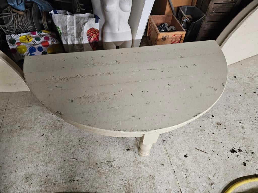3 half ronde lage tafels, Huis en Inrichting, Tafels | Bijzettafels, Gebruikt, Rond, 75 cm of meer, Hout