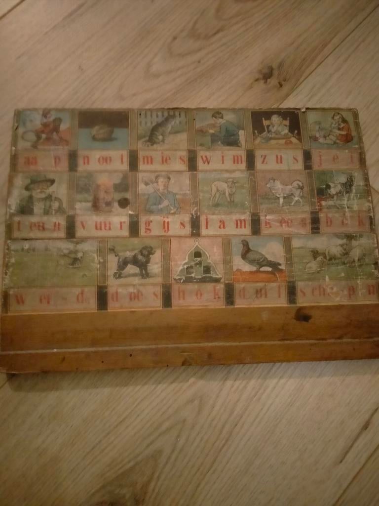 Aap Noot Mies plank., Antiek en Kunst, Antiek | Schoolplaten, Ophalen, Overige thema's