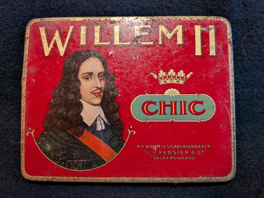Willem 2 sigaren blikje, Ophalen of Verzenden, Gebruikt, Overige