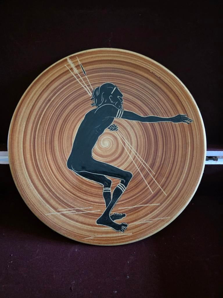 Vintage Decoratieve Wandplaat met Aboriginal Motief, Ophalen