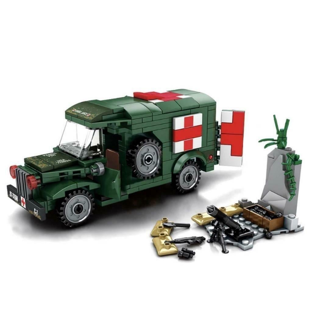 🎁 WW2 Bouwstenen - I03 - Amerikaanse Ambulance 🎁, Kinderen en Baby's, Speelgoed | Bouwstenen, Nieuw, Ophalen of Verzenden