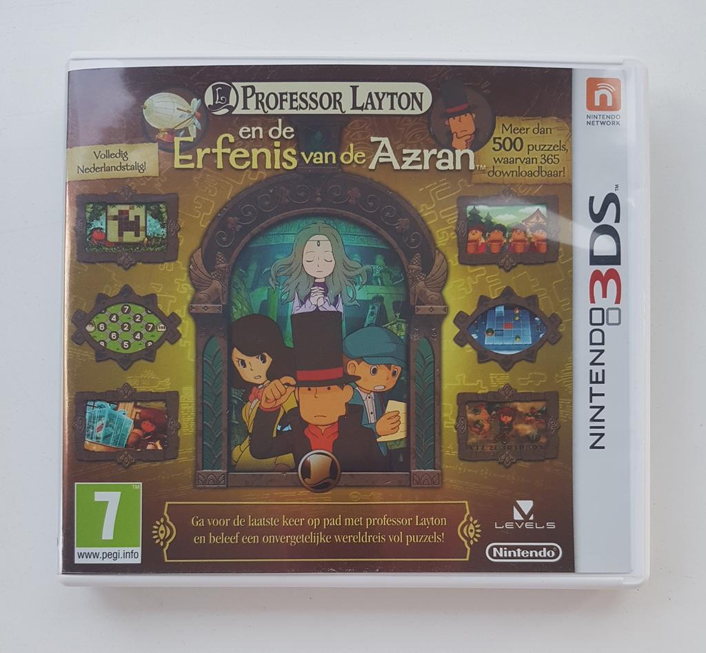 Nintendo 3DS Spel: Professor Layton en de Erfenis van Azran, Puzzel en Educatief, 1 speler, Ophalen of Verzenden, Zo goed als nieuw