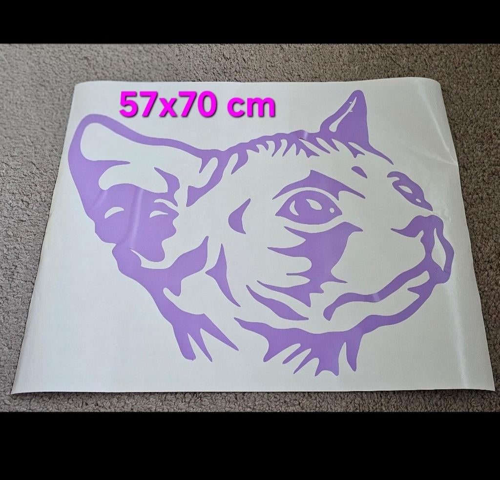 Sphynx sticker, Sphynx hoofd, muursticker, raamsticker, kat,, Ophalen of Verzenden, Nieuw, Sticker