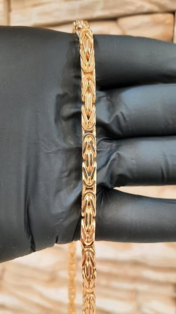 gouden Koningsketting 14kt, Sieraden, Tassen en Uiterlijk, Www.bredajuwelier.nl, Nieuw, Ophalen of Verzenden, Www.bredajuwelier.nl