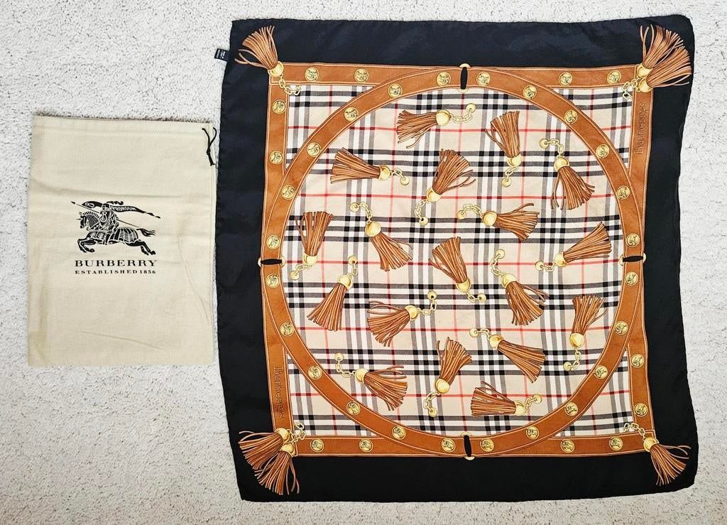 Originele Burberry Original Zijde Sjaal, Maat 42/44 (L), Ophalen of Verzenden, Zo goed als nieuw, Burberry