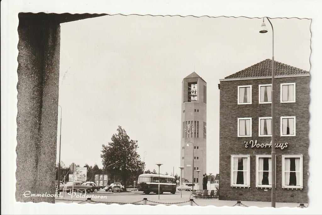 EMMELOORD POLDERTOREN HCR 't VOORHUYS AUTO'S NWH GUY HAINJE, Ophalen of Verzenden, 1940 tot 1960, Gelopen, Flevoland