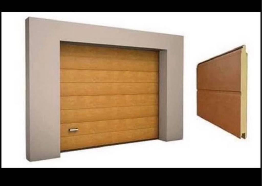 Nieuwe Sectionaal Garagedeur, Ophalen, 120 cm of meer, 200 tot 215 cm, Hout