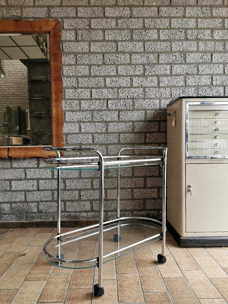 Gallotti & radice T52 serveer trolley, Ophalen, Minder dan 55 cm, Metaal of Aluminium, Zo goed als nieuw