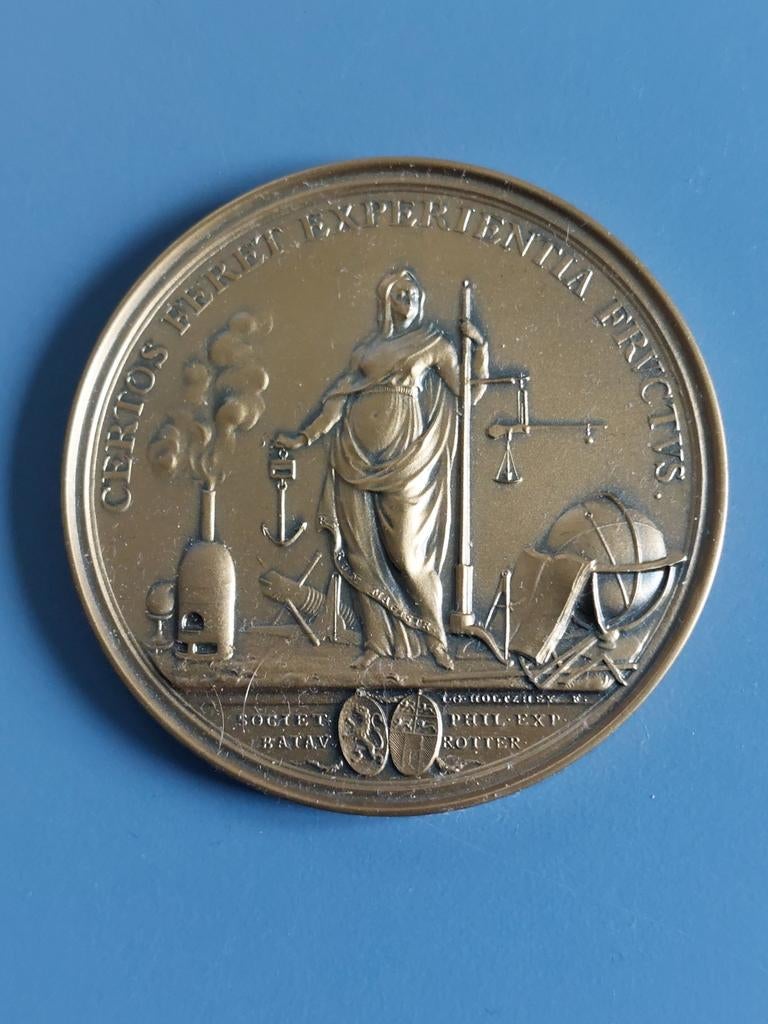 Penning 250jaar bataafs genootschap 1994, Ophalen of Verzenden, Brons, Nederland
