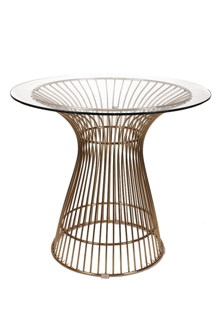 Wire Table Bijzettafel/ Salontafel - Goud, Glas, Niet ingevuld, Nieuw, Ophalen of Verzenden, Glas