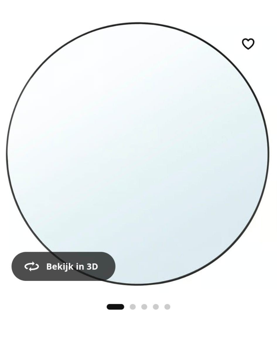 LINDBYN Spiegel, zwart, 110 cm, Ophalen, Zo goed als nieuw, Rond