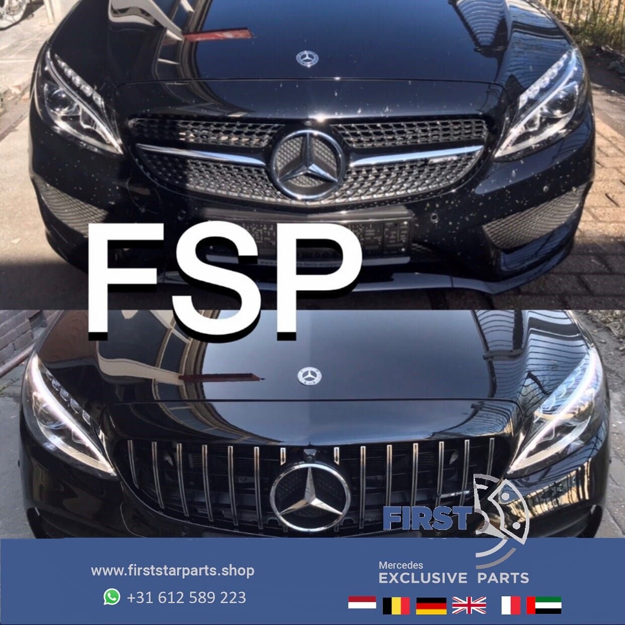 W205 C205 PANAMERICANA GT GRIL Mercedes C Klasse 2014-2022 A, Gebruikt, -, Ophalen of Verzenden, -