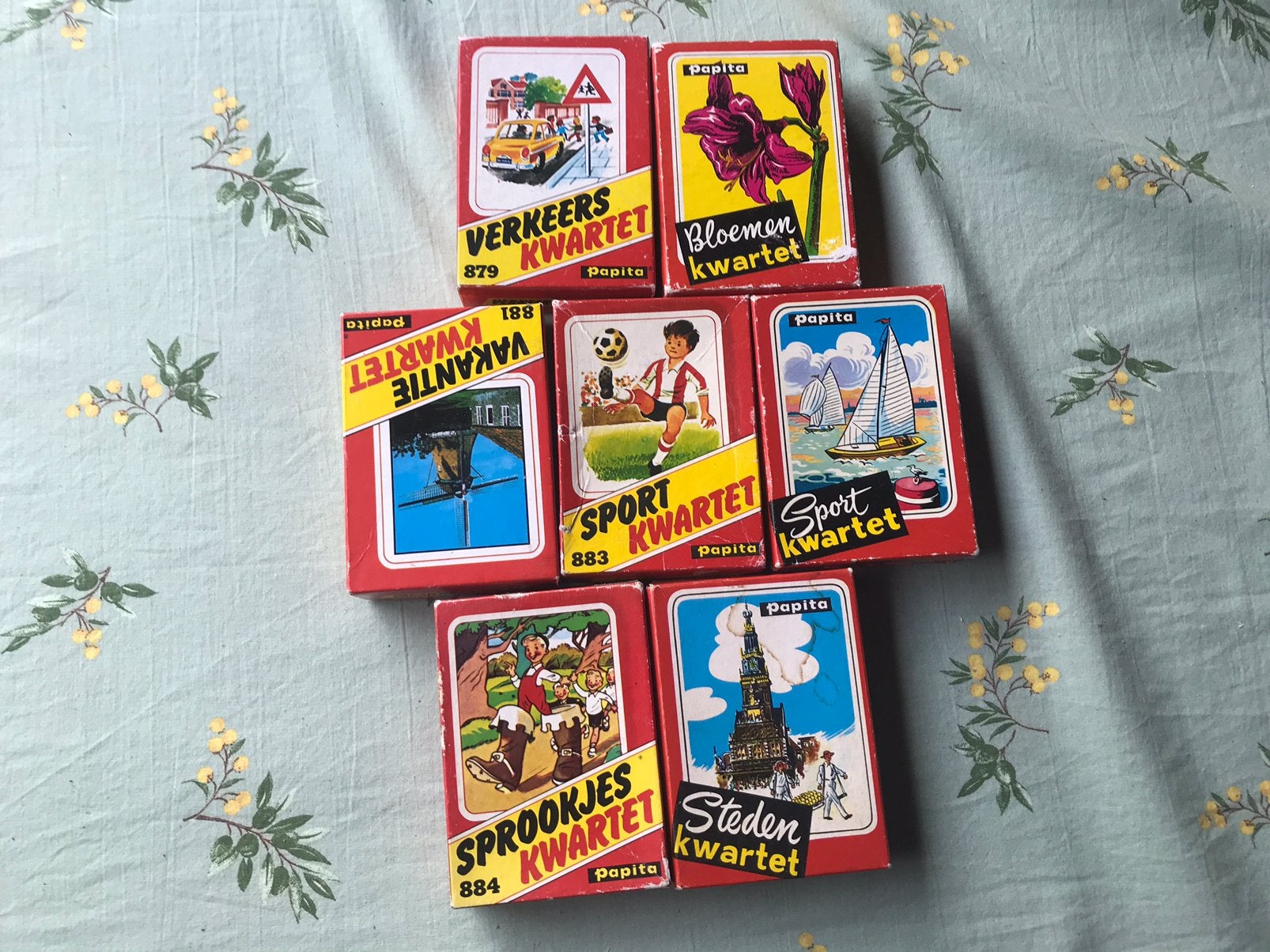 Pepita,7 kwartet spelen,verkeer,bloemen steden,sprookjes, Ophalen of Verzenden, Gebruikt, Kwartet(ten)