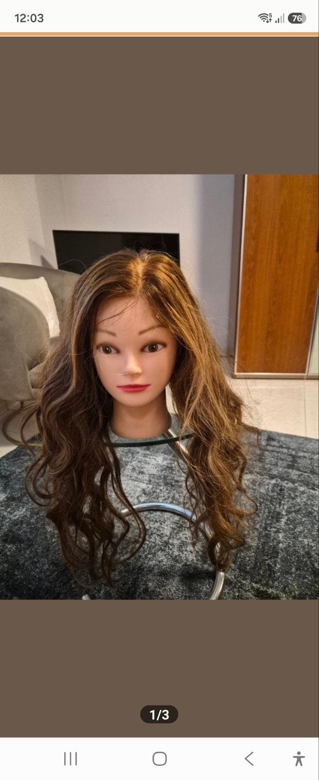 Prachtige lace wig pruik echt haar haarwerk, Verzenden, Zo goed als nieuw, Pruik of Haarverlenging