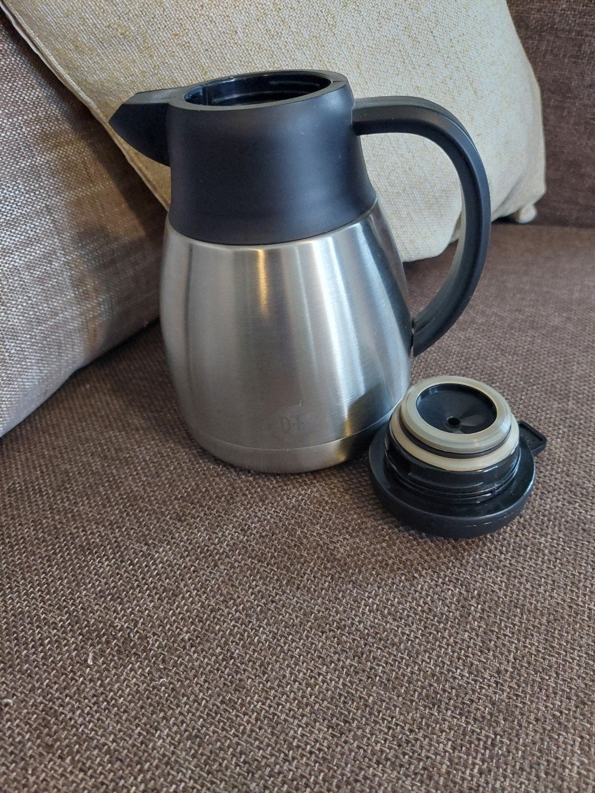Roestvrijstalen thermoskan  Douwe Egberts, 1 tot 2 liter, Ophalen of Verzenden
